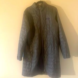 Patagonia Large Womens lightweight down long coat.